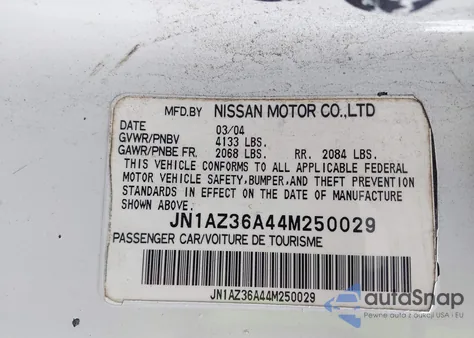 2004 Nissan 350Z Touring from USA, damaged, VIN JN1AZ36A44M250029
